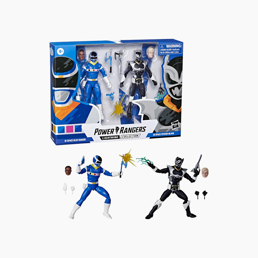 Hasbro Power Rangers Lightning Collection In Space Blue Ranger Vs. Silver Psycho Ranger 2-Pack Action Figures