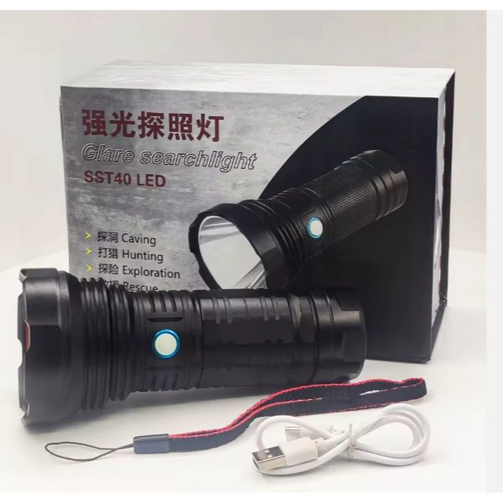 Powerful 360° Ultra-Bright LED Handheld Torch with Rechargeable Battery