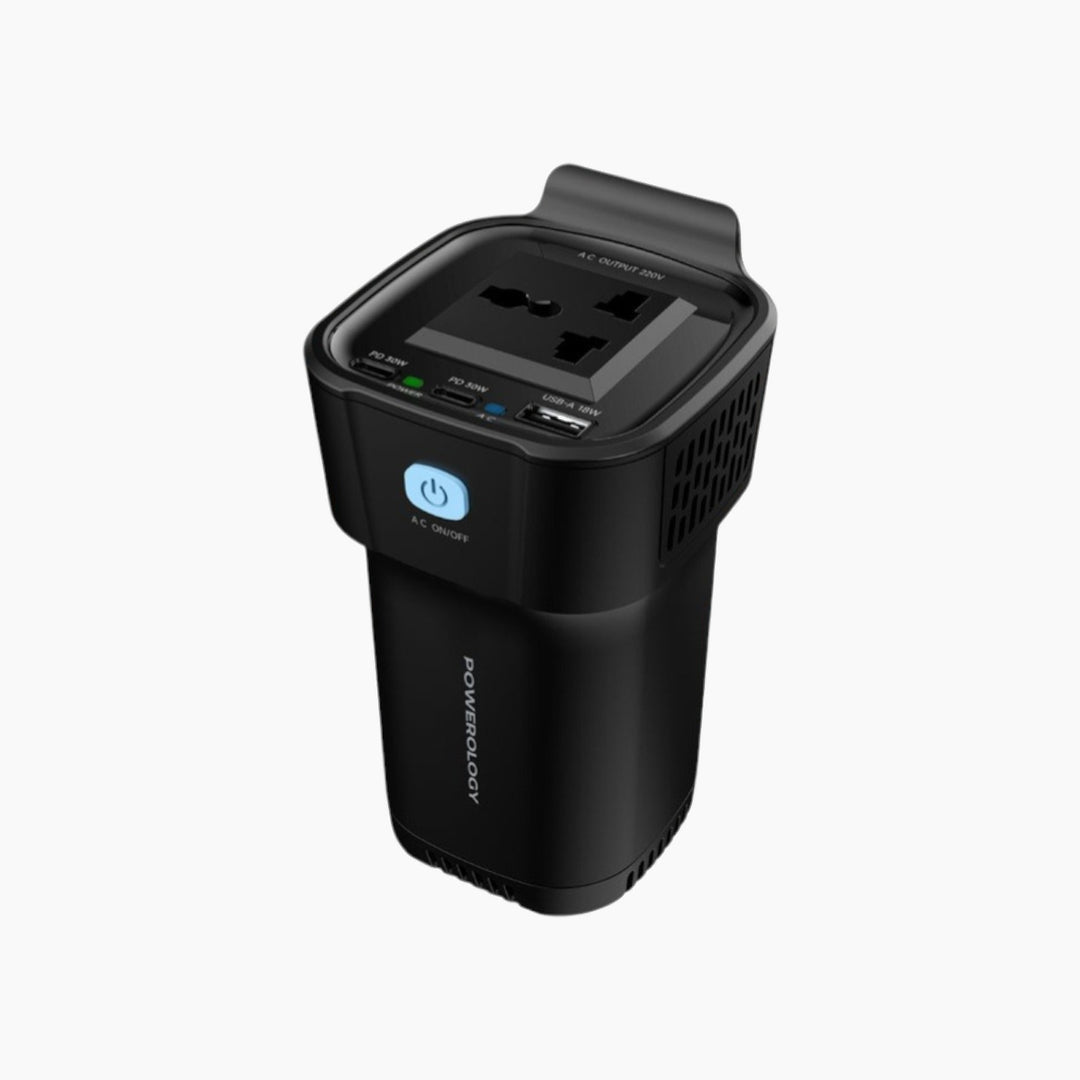 Powerology Inverter Universal USB-A 2 Type-C  Car Charger (150W)