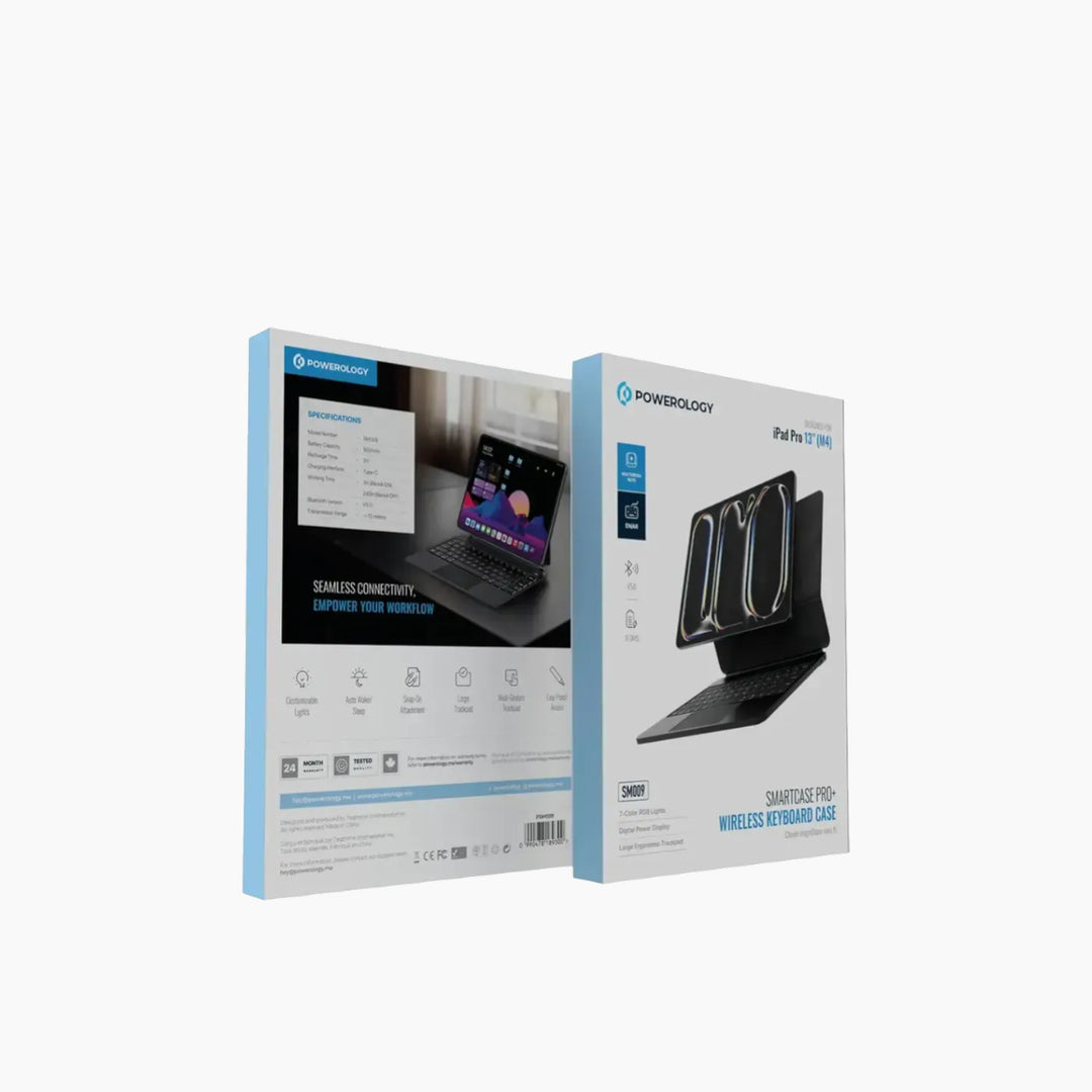 Powerology Smart Case Pro+ Wireless Keyboard Case for iPad Pro 13 (M4)