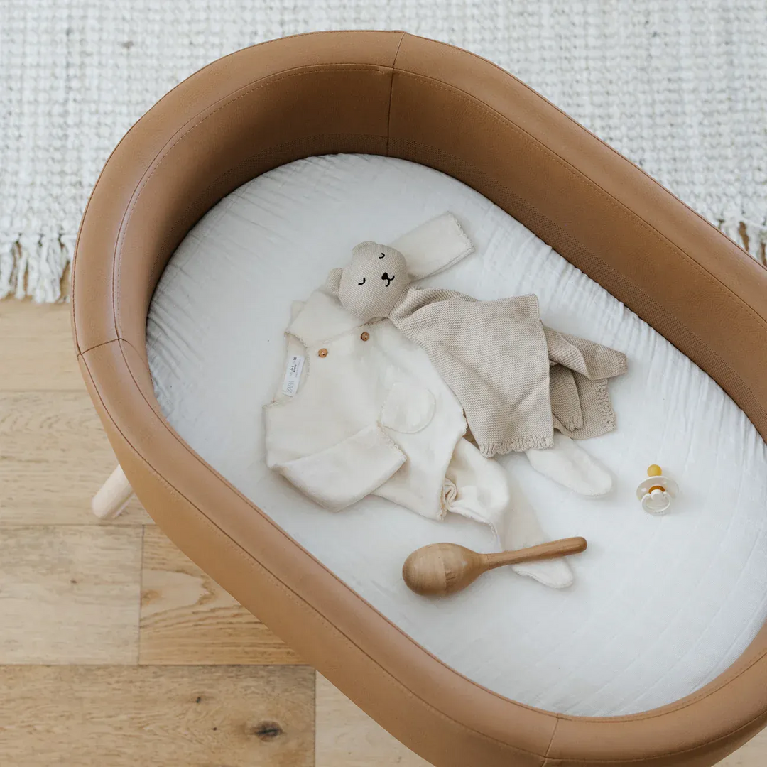 Babyletto x GATHRE Capsule Bassinet in camel