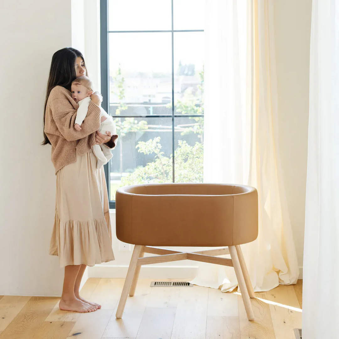 Babyletto x GATHRE Capsule Bassinet in camel