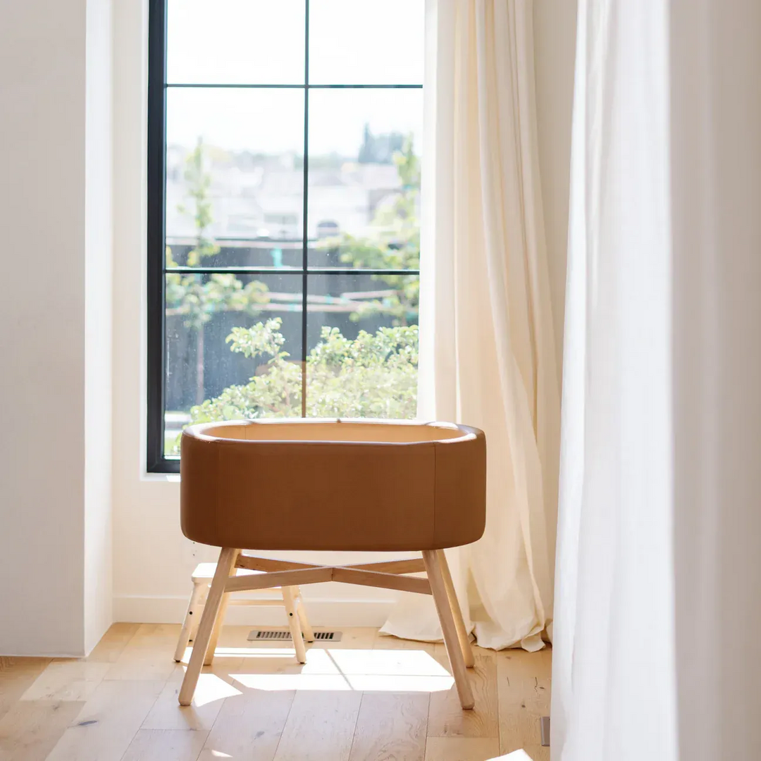 Babyletto x GATHRE Capsule Bassinet in camel