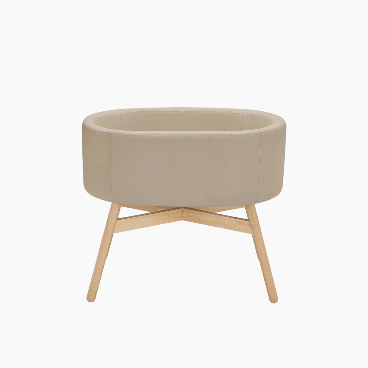 Babyletto x GATHRE Millet capsule bassinet with rounded rubberwood legs
