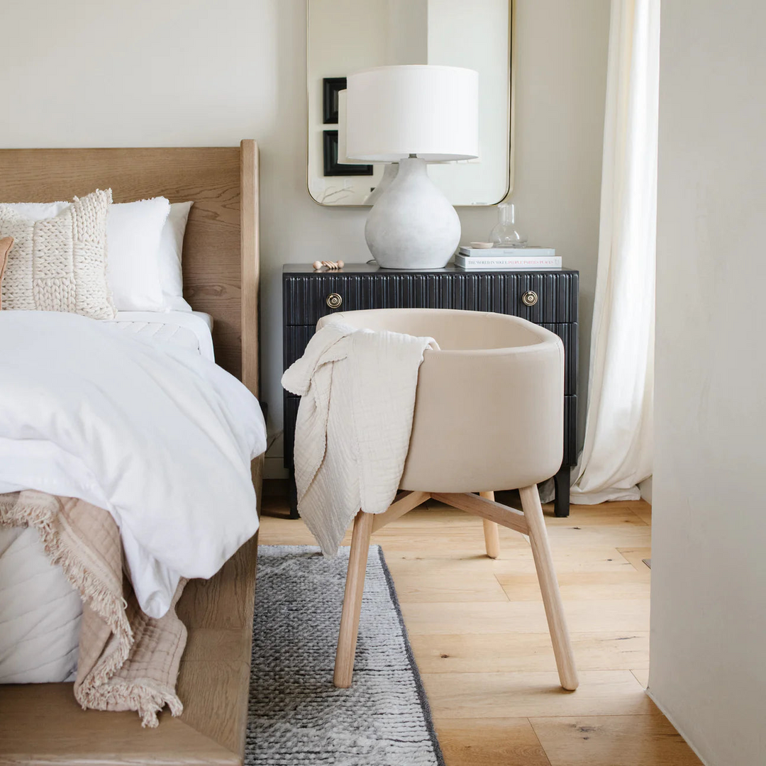 Babyletto x GATHRE capsule bassinet in Millet color