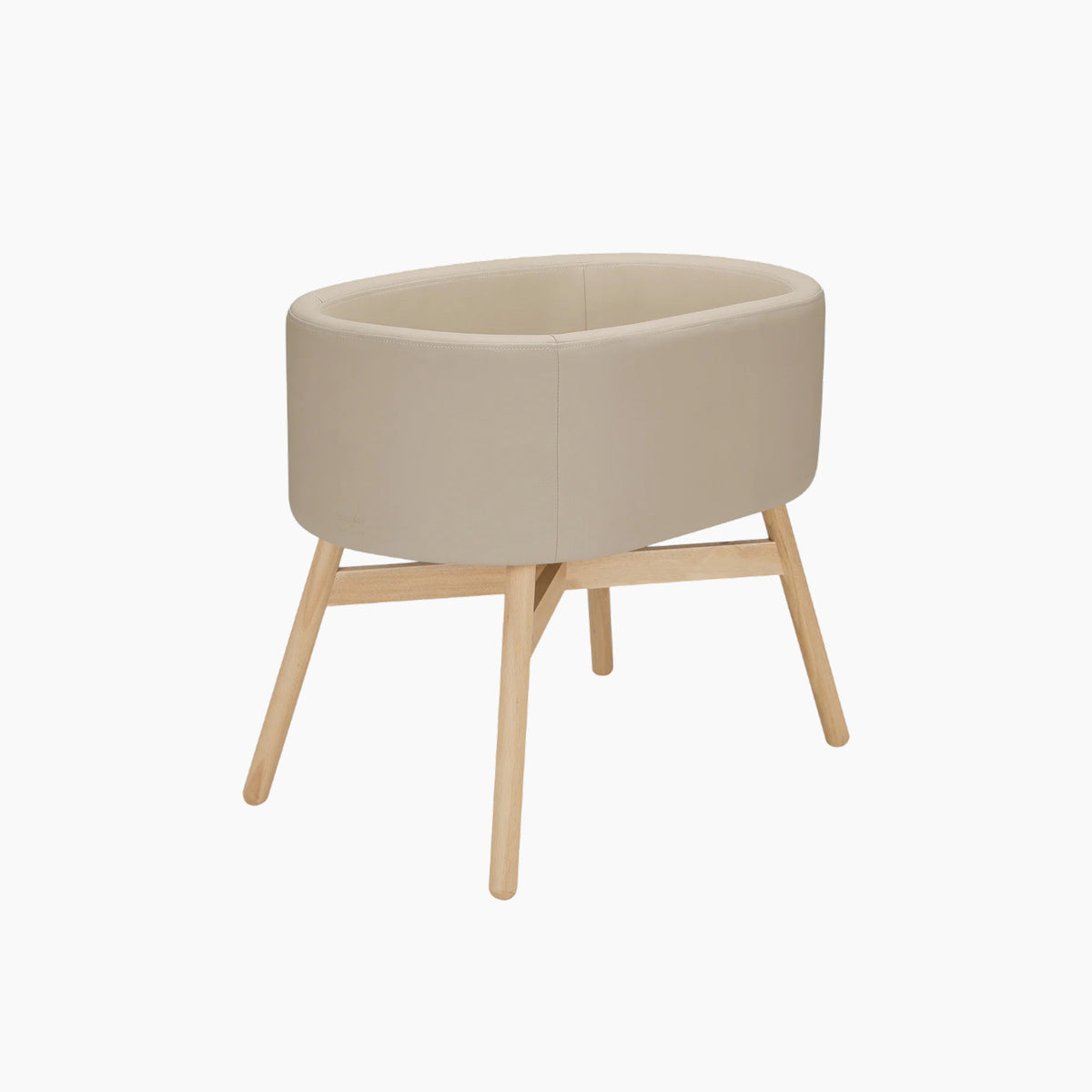 Babyletto x GATHRE Millet capsule bassinet with rounded rubberwood legs