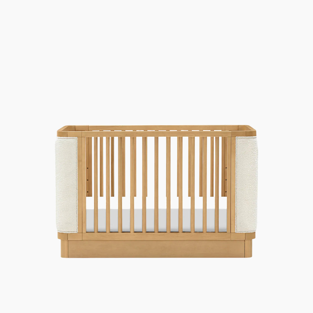 Babyletto Bondi Boucle 4-in-1 convertible crib with warm wood tone