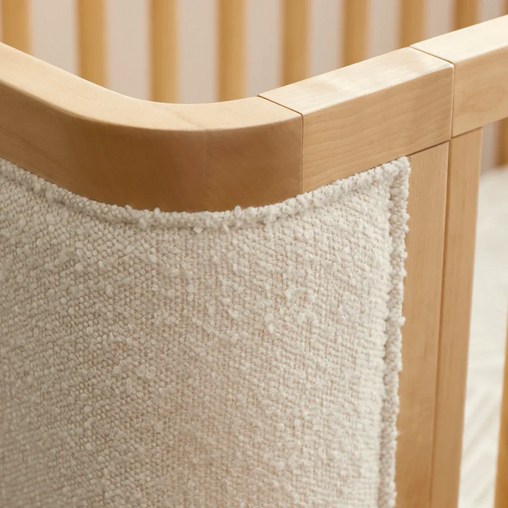 Babyletto Bondi Boucle 4-in-1 convertible crib with warm wood tone