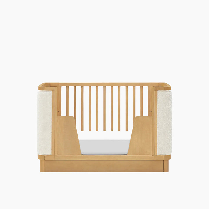 Babyletto Bondi Boucle convertible crib with warm wood tone