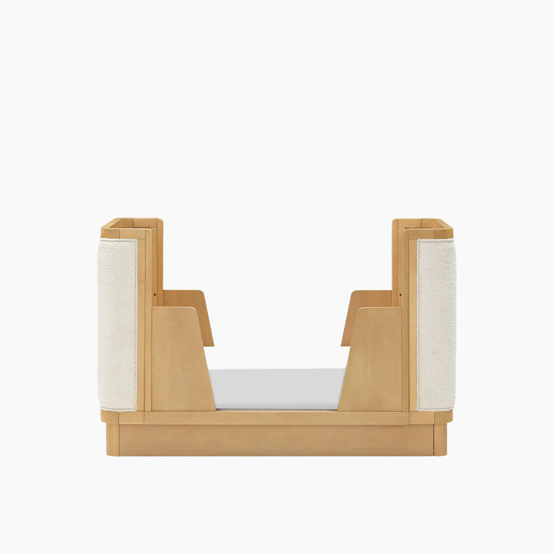 Babyletto Bondi Boucle 4-in-1 convertible crib with warm wood tone