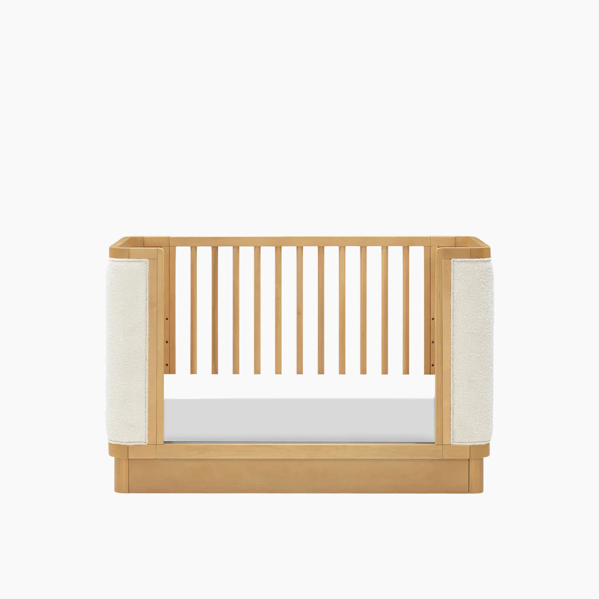 Babyletto Bondi Boucle 4-in-1 convertible crib with warm wood tone