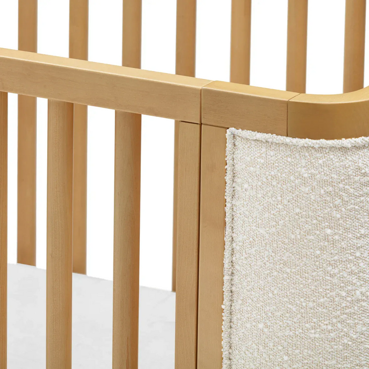 Babyletto Bondi Boucle 4-in-1 convertible crib with warm wood tone