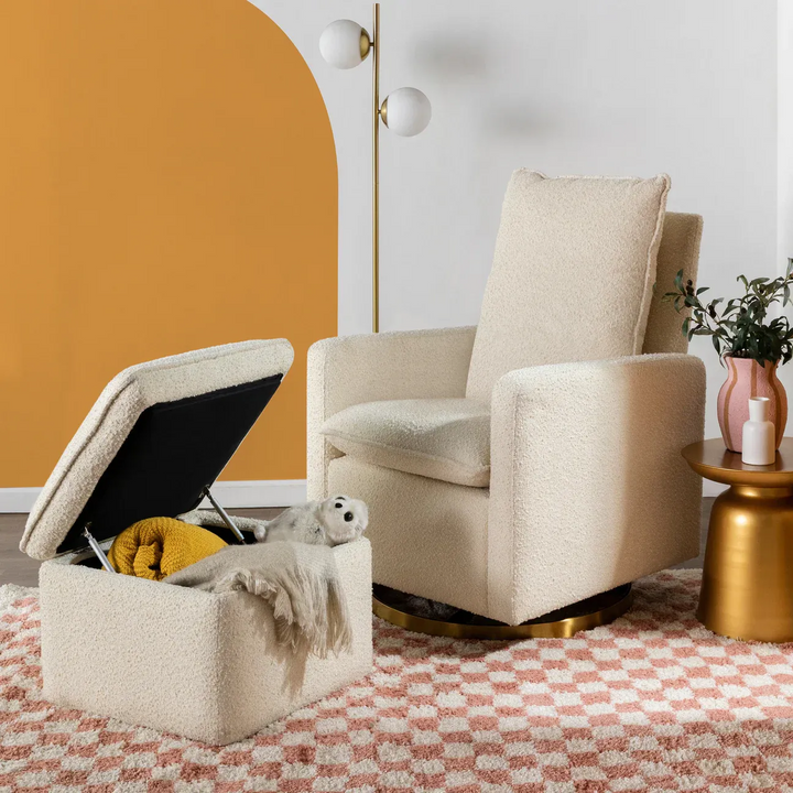 Babyletto Cali Pillowback Swivel Glider in Boucle