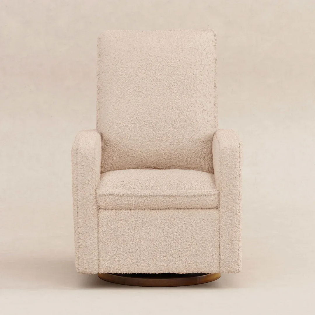 Babyletto Cali Pillowback Swivel Glider in shearling