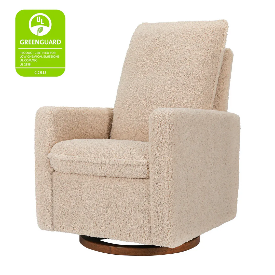 Babyletto Cali Pillowback Swivel Glider in shearling