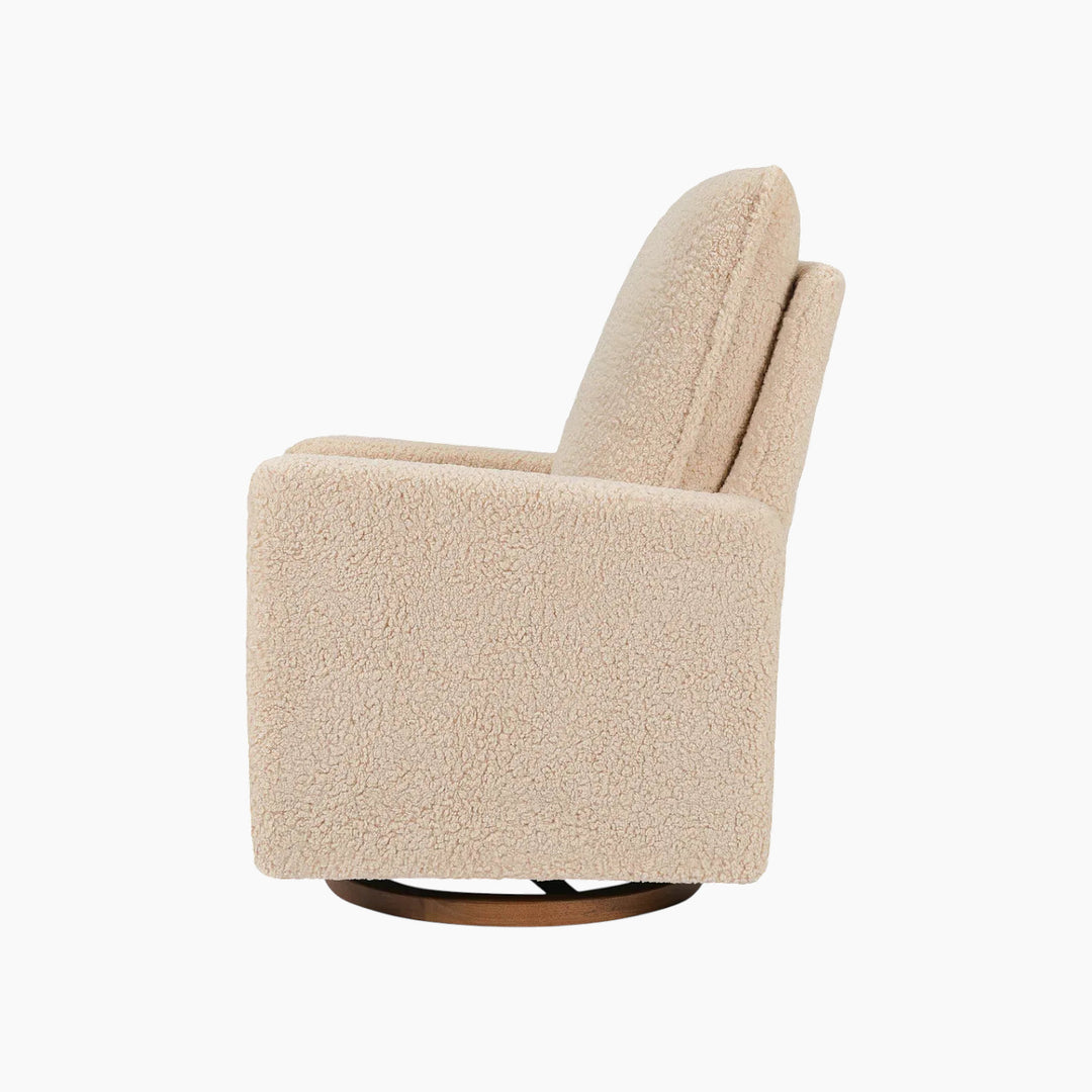 Babyletto Cali Pillowback Swivel Glider in shearling