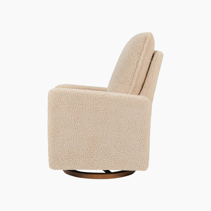 Babyletto Cali Pillowback Swivel Glider in shearling