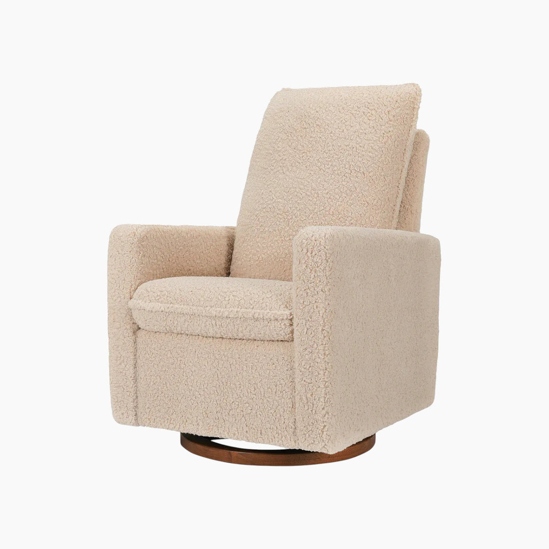 Babyletto Cali Pillowback Swivel Glider in shearling
