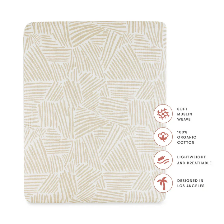 GOTS certified organic muslin cotton crib sheet
