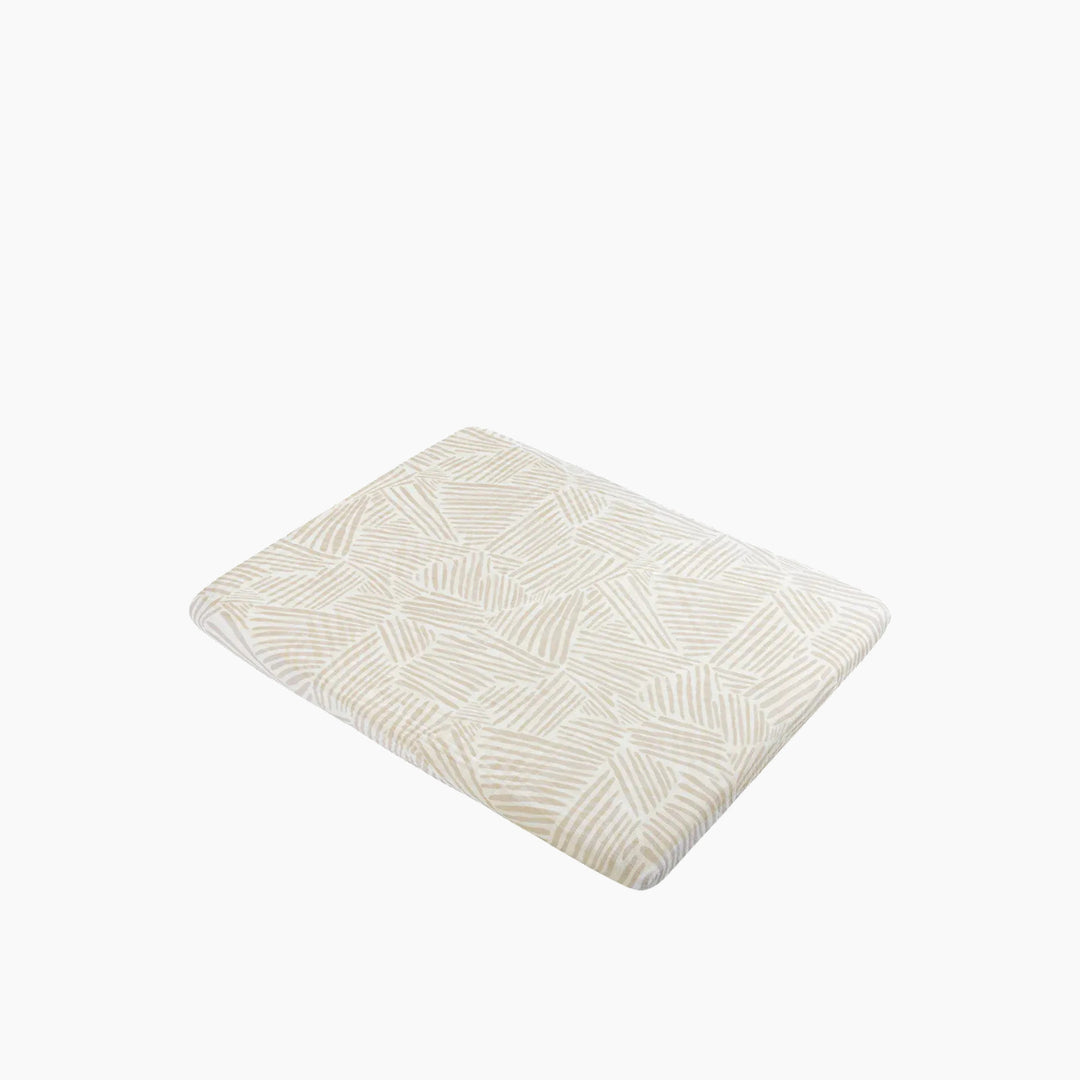 Babyletto organic muslin crib sheet in Oat Stripe