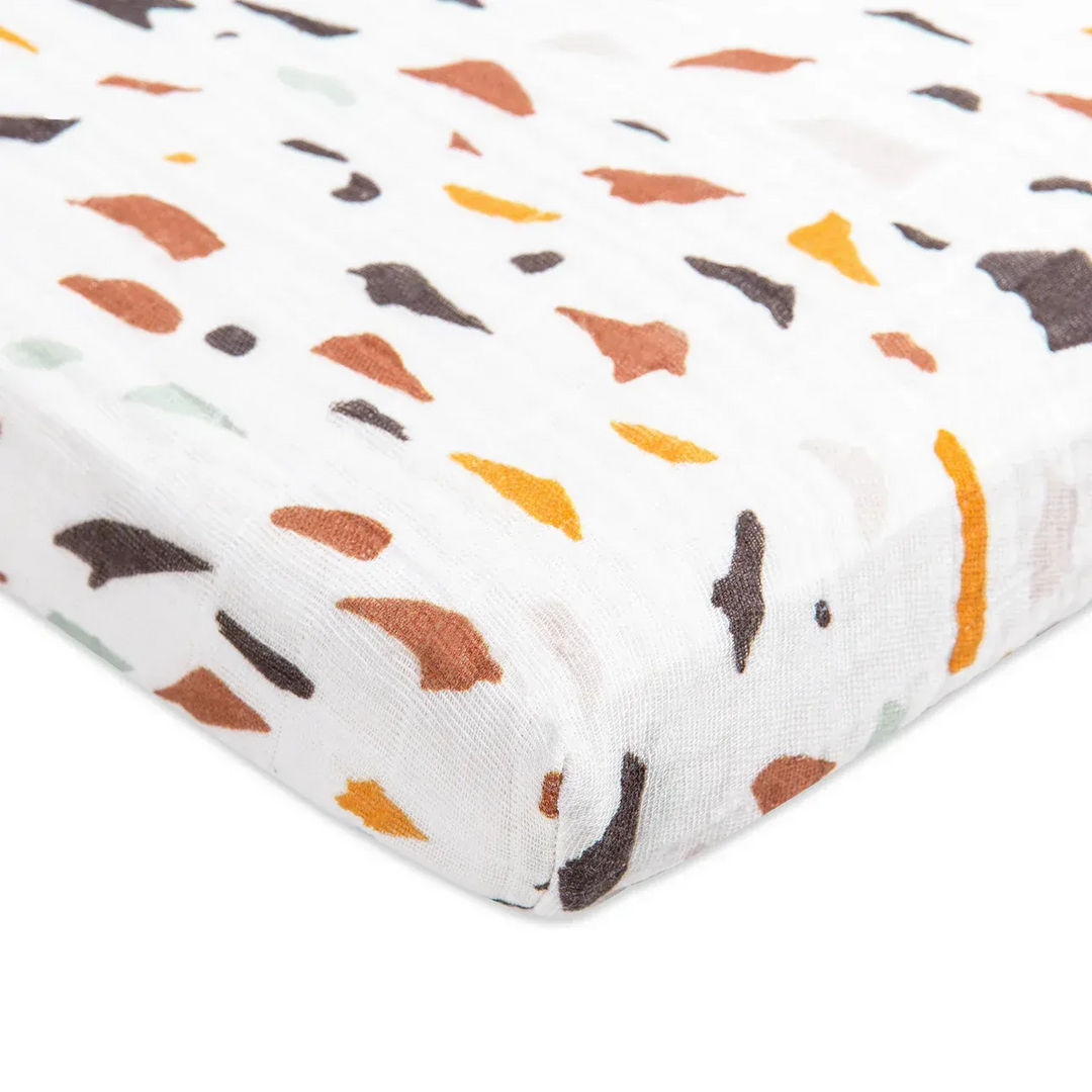 GOTS certified organic muslin cotton crib sheet