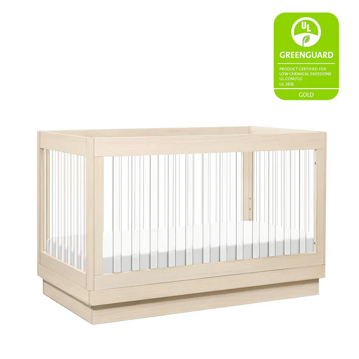 Babyletto Harlow Acrylic 3-in-1 convertible crib in washed natural finish