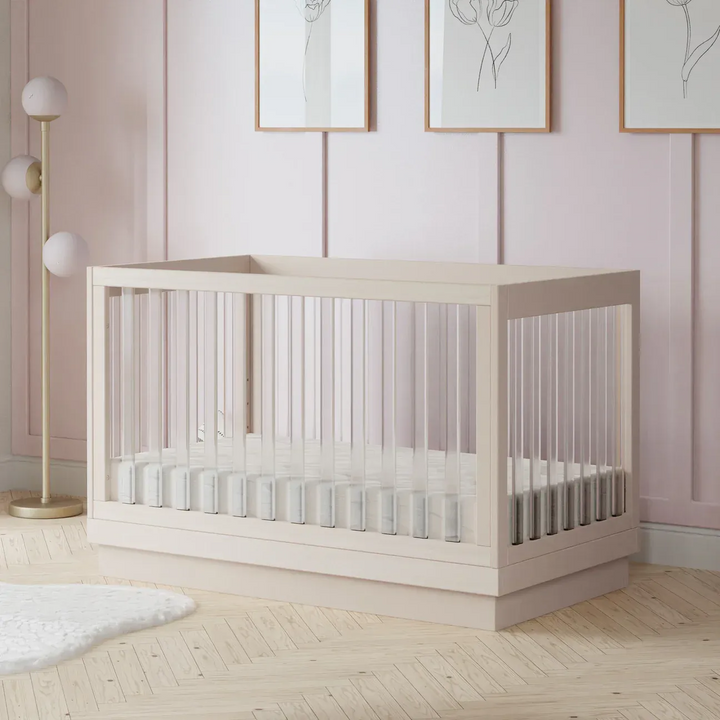 Babyletto Harlow acrylic 3-in-1 convertible crib in washed natural