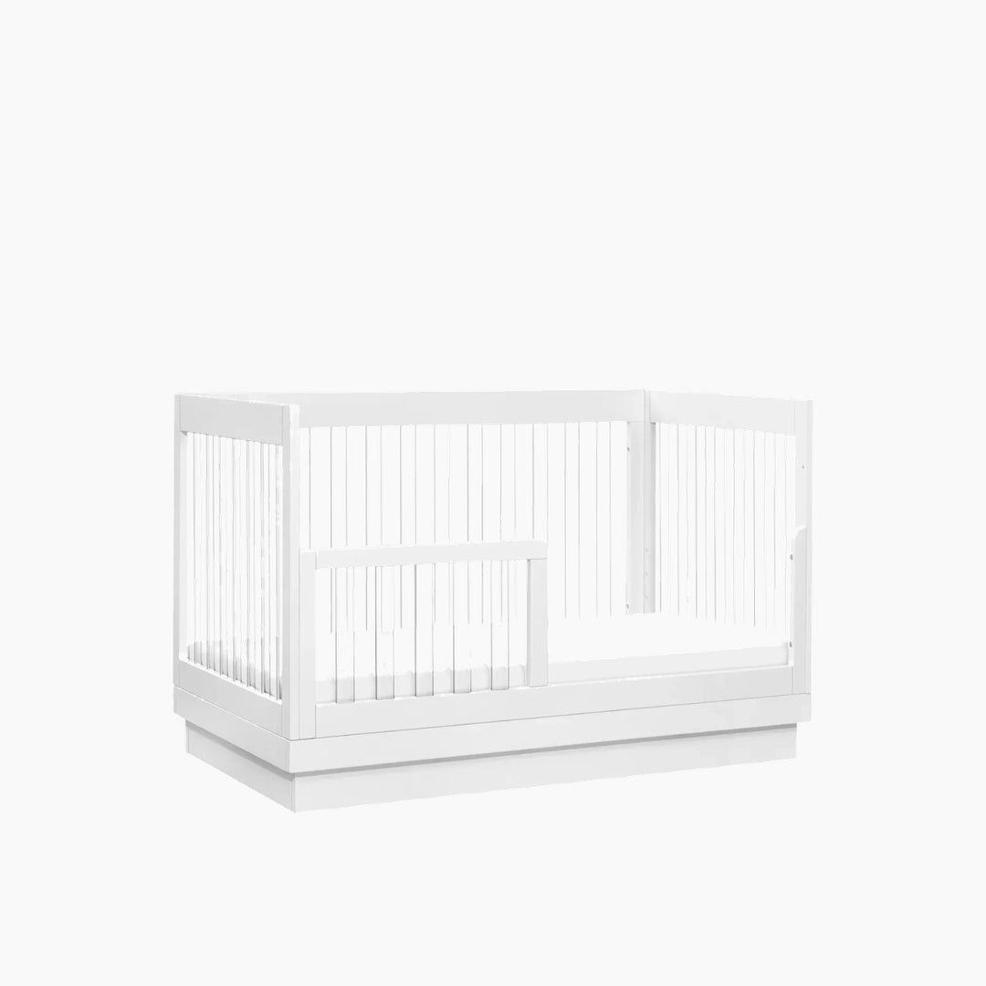 Babyletto Pre-Order Harlow Acrylic 3-in-1 Convertible Crib with Toddler Bed Conversion Kit - White