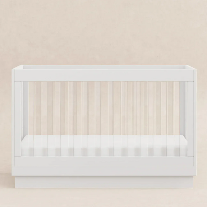 Babyletto Pre-Order Harlow Acrylic 3-in-1 Convertible Crib with Toddler Bed Conversion Kit - White