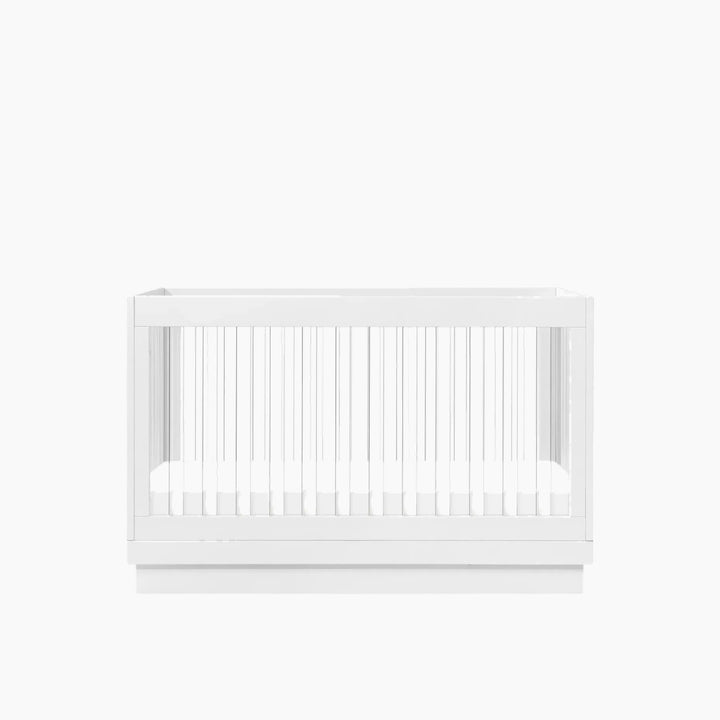 Babyletto Pre-Order Harlow Acrylic 3-in-1 Convertible Crib with Toddler Bed Conversion Kit - White
