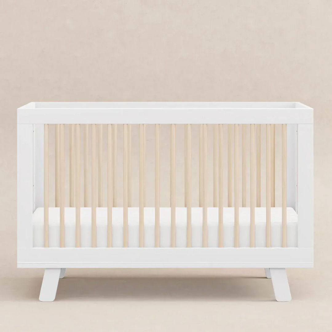 Babyletto Hudson 3-in-1 convertible crib in white and washed natural finish