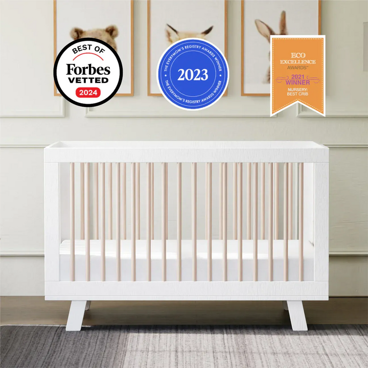 Babyletto Hudson 3-in-1 convertible crib in White/Washed Natural