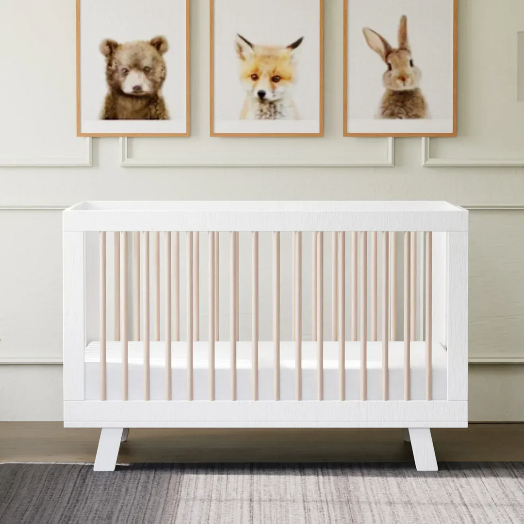 Babyletto Hudson 3-in-1 convertible crib in White/Washed Natural
