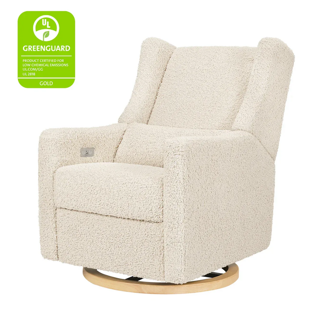 Babyletto electronic recliner and swivel glider in Teddy Loop