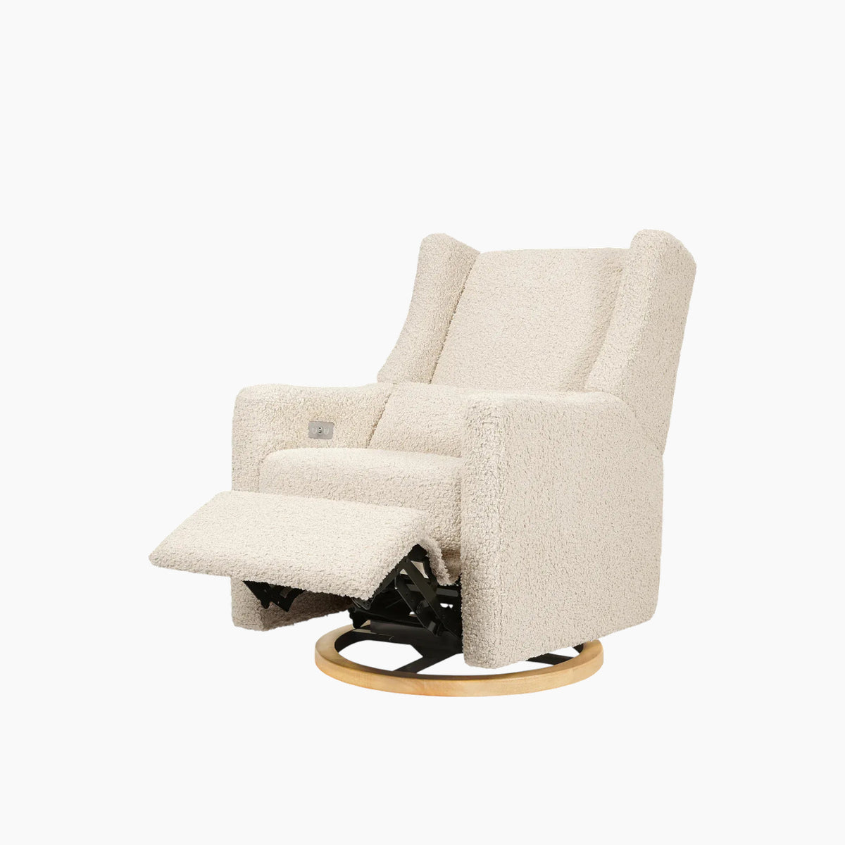 Babyletto electronic recliner and swivel glider in Teddy Loop