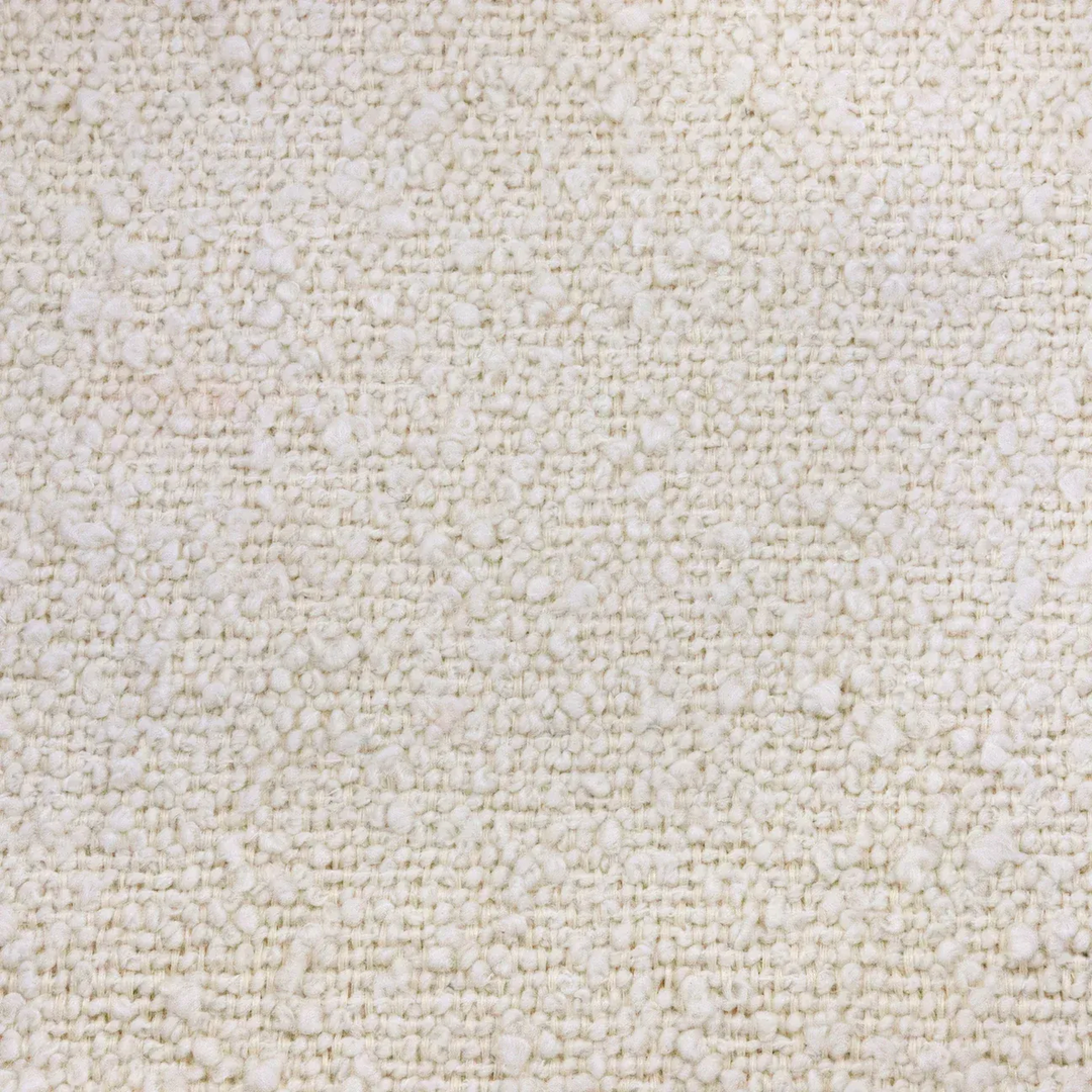 Babyletto ottoman in ivory boucle with golden base