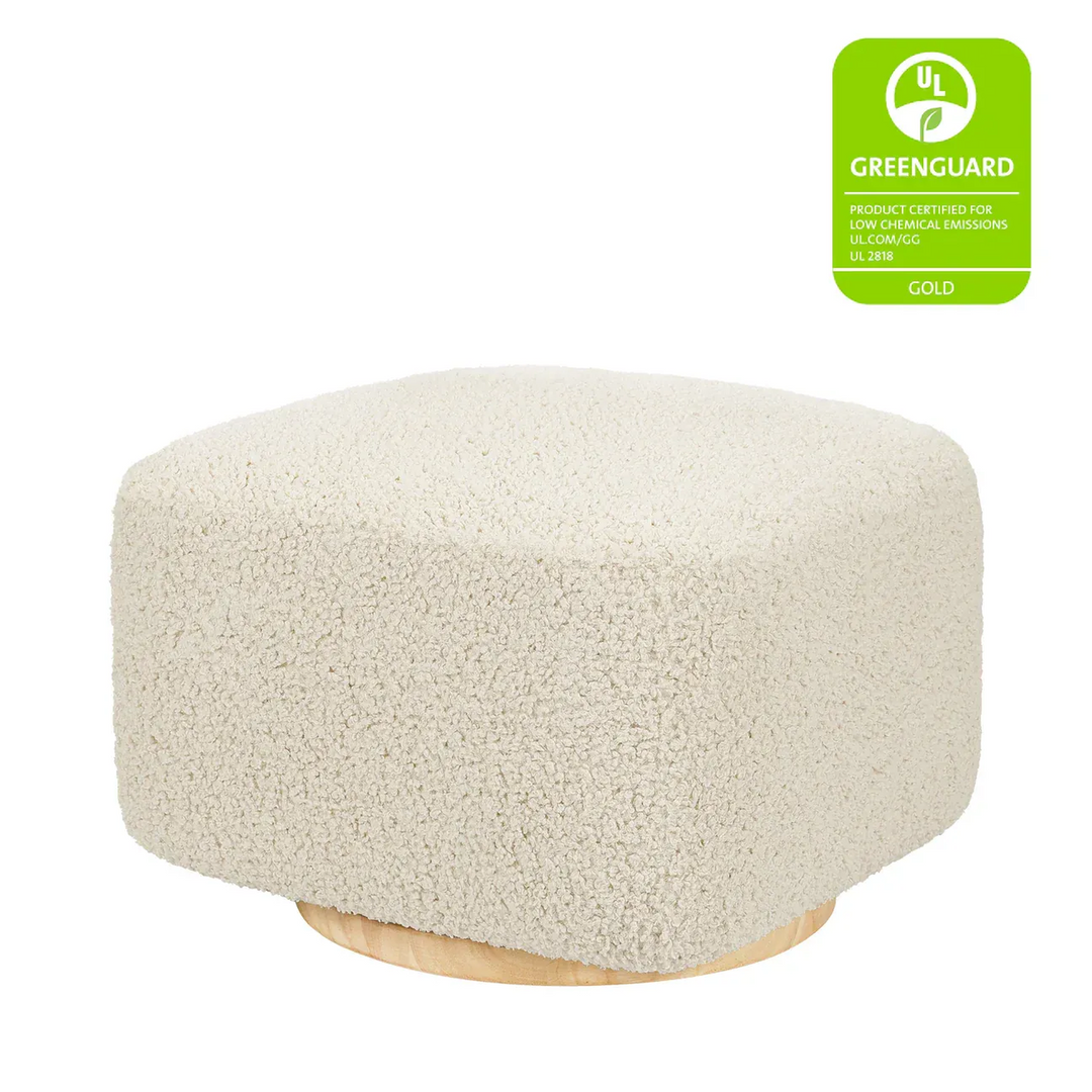 Babyletto Teddy Loop gliding ottoman with light wood base