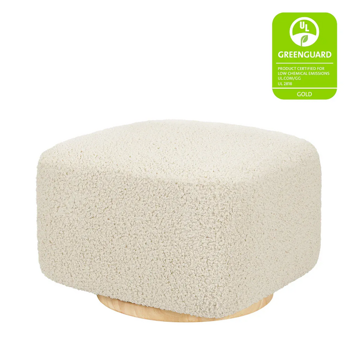 Babyletto Teddy Loop gliding ottoman with light wood base