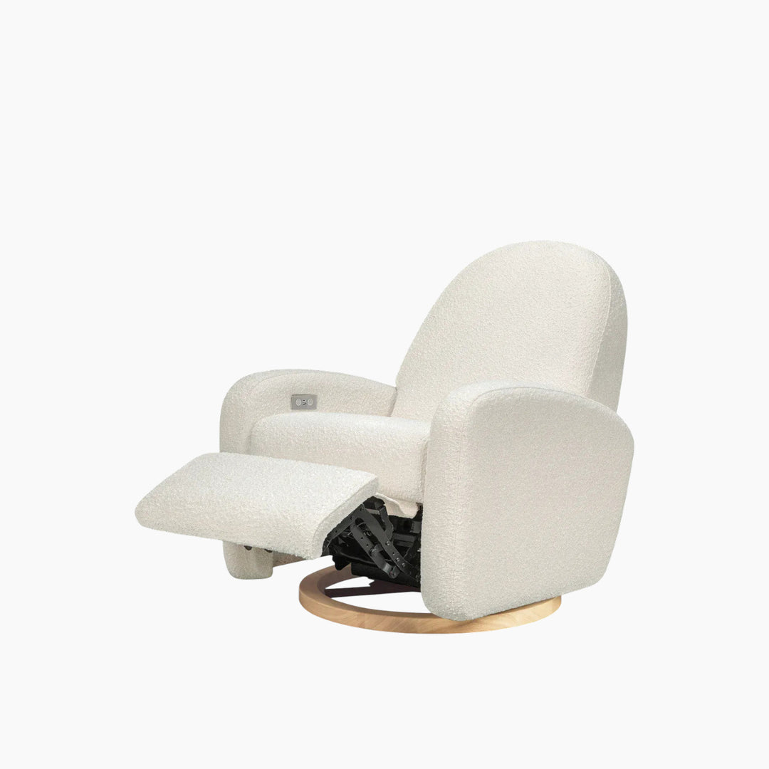 Babyletto Nami electronic recliner and swivel glider in boucle
