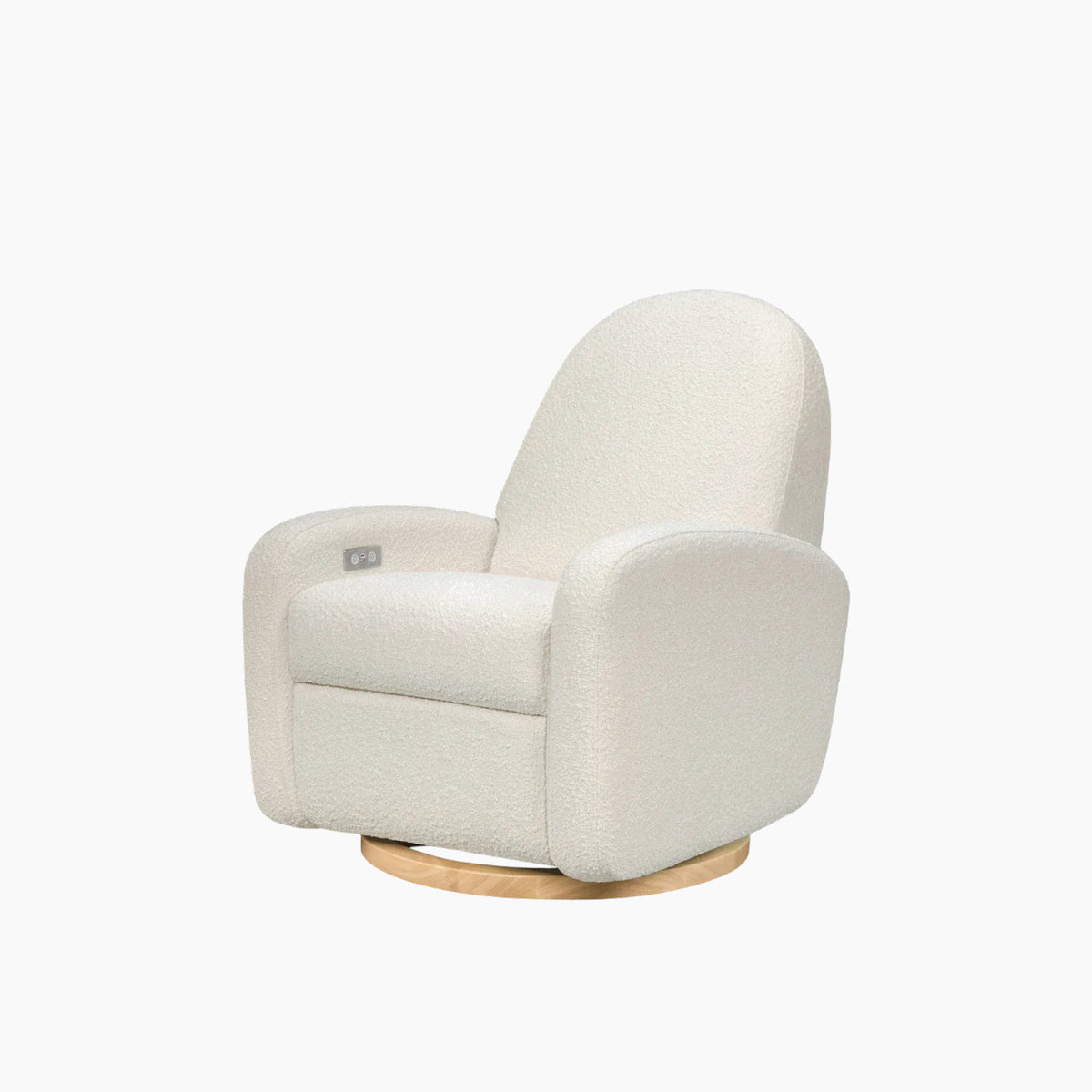 Babyletto Nami electronic recliner and swivel glider in boucle