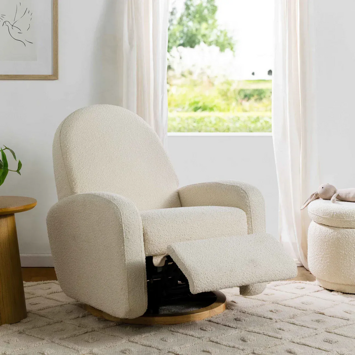 Babyletto Nami electronic recliner and swivel glider in Boucle