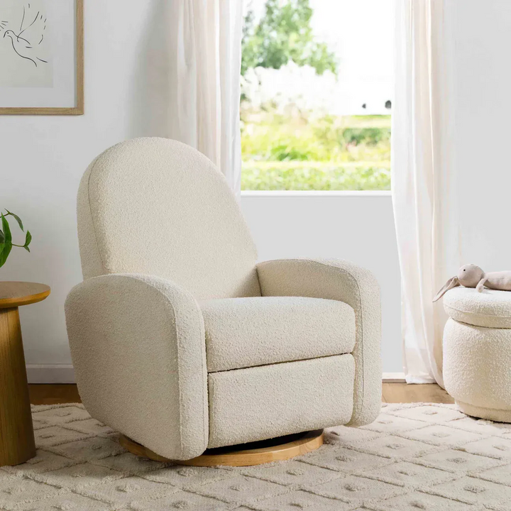 Babyletto Nami electronic recliner and swivel glider in Boucle