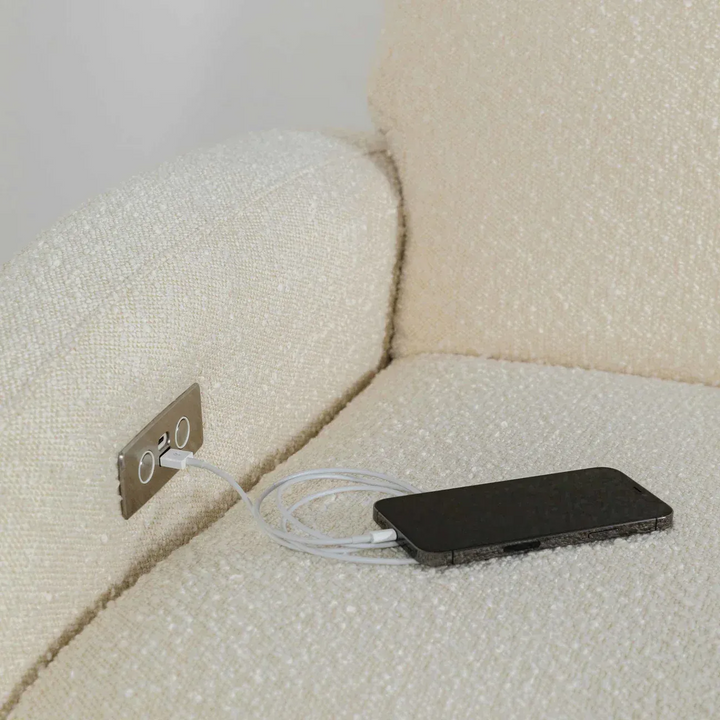 Babyletto Nami electronic recliner and swivel glider in boucle