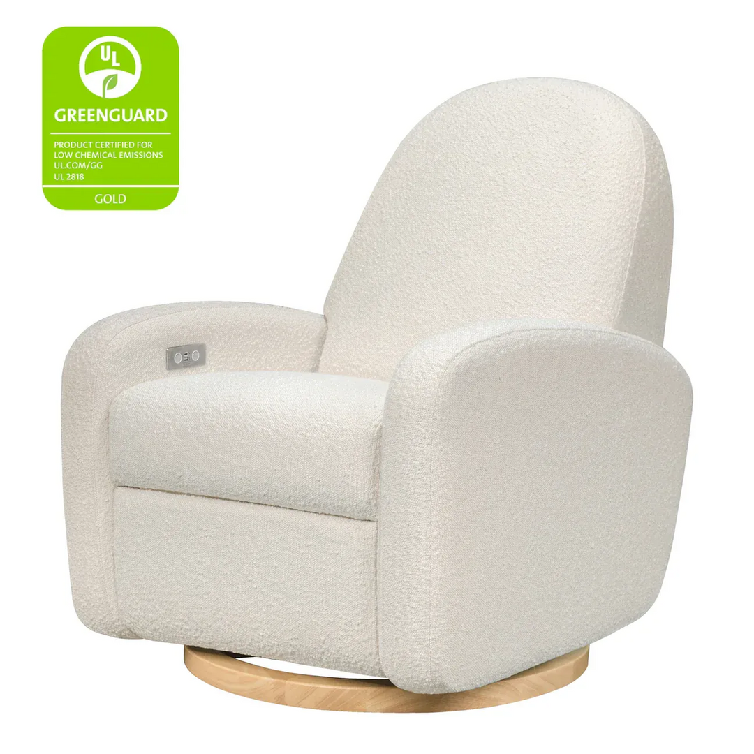 Babyletto Nami electronic recliner and swivel glider in boucle