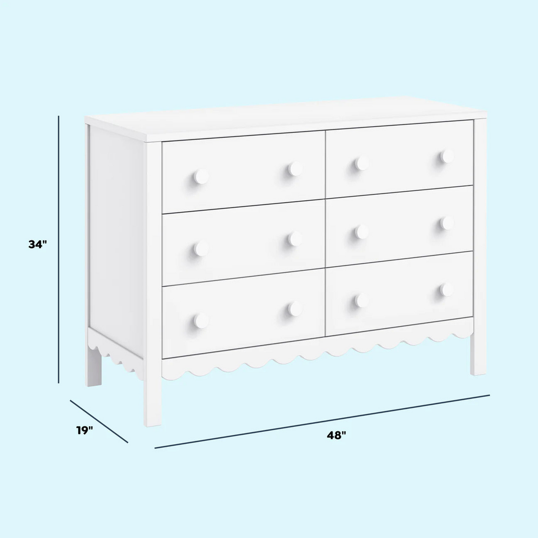 Davinci Sammy Scallop 6-drawer dresser with scallop detailing
