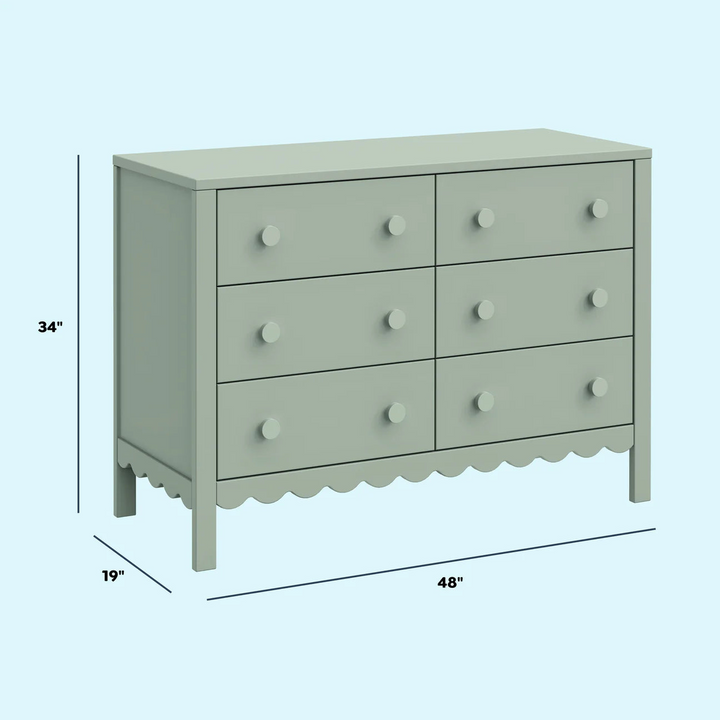 Davinci Sammy Scallop 6-drawer dresser with scallop detailing