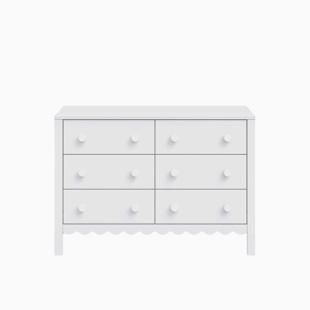 Davinci Sammy Scallop 6-drawer dresser in white