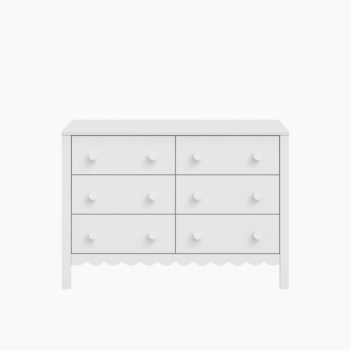 Davinci Sammy Scallop 6-drawer dresser in white