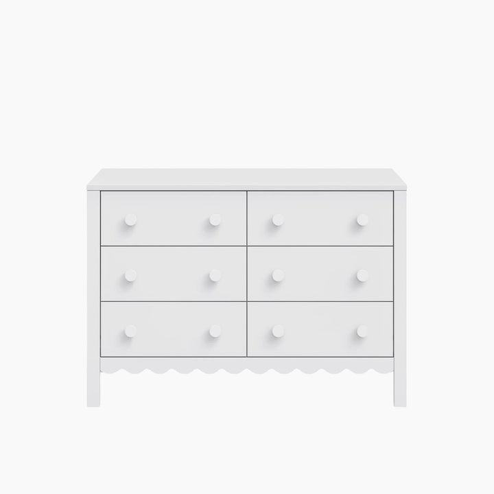 Davinci Sammy Scallop 6-drawer dresser in white