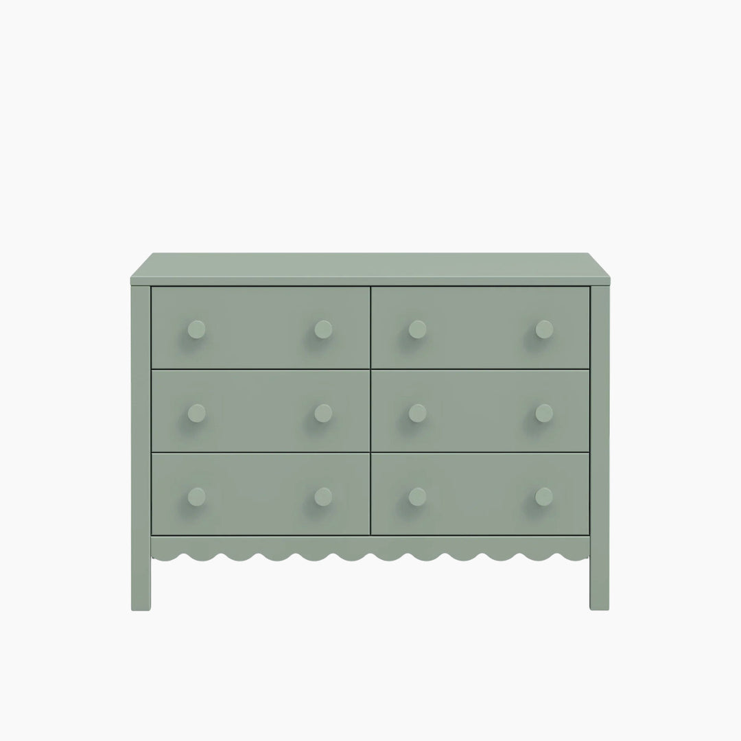 Davinci Sammy Scallop 6-drawer dresser in light sage